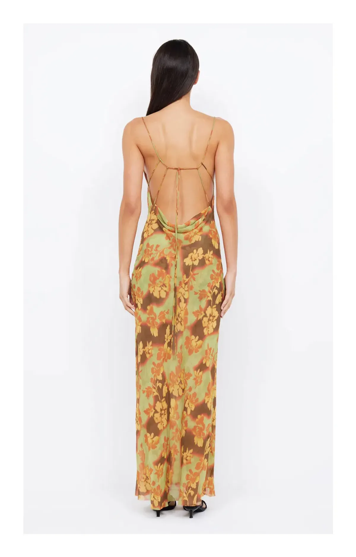 Bec & Bridge Drew Split Maxi Dress Hibiscus Patchwork Size 6 - Image 3