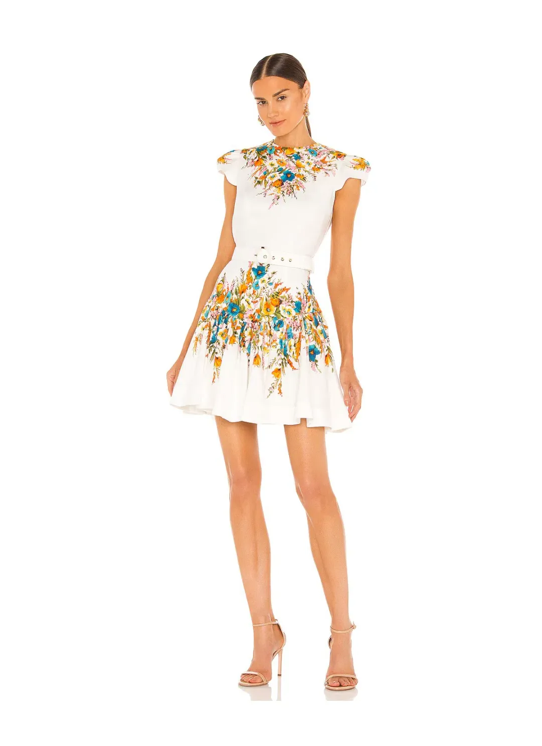Zimmermann Estelle Tie Mini Dress in Cream Floral Size 2/ AU 12 for rent on The Volte - main image