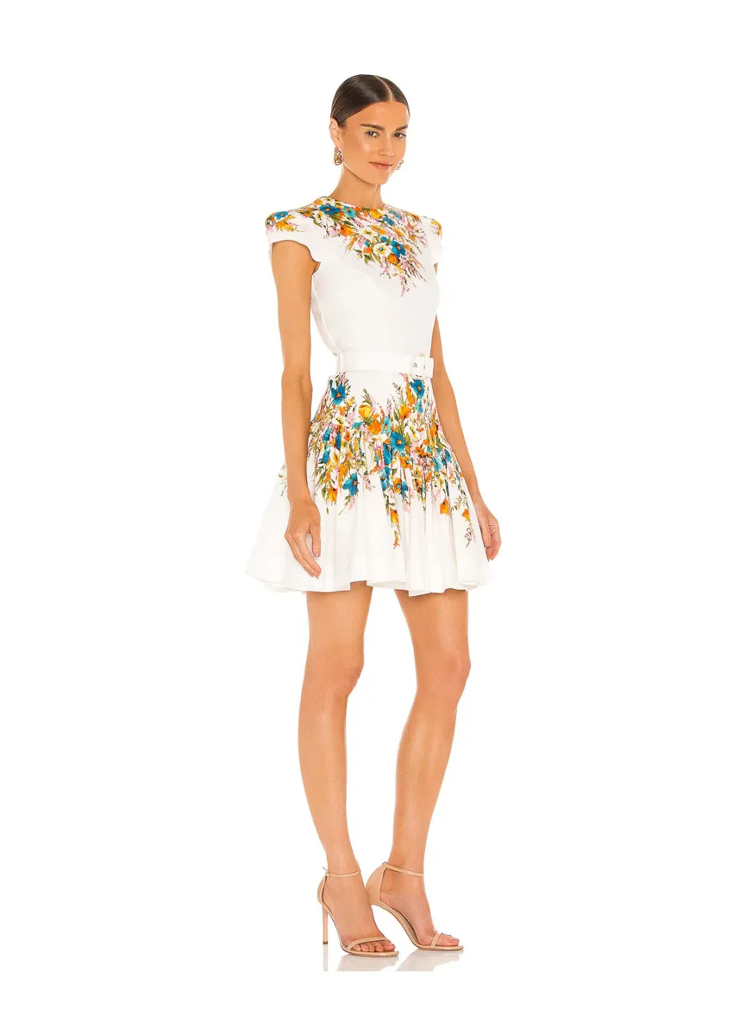 Zimmermann Estelle Tie Mini Dress in Cream Floral Size 2/ AU 12 for rent on The Volte - main image