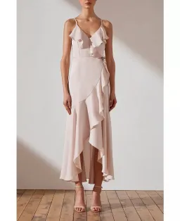 Shona Joy Bias Frill Wrap Dress in Porcelain Size 12 for rent on The Volte - image 1