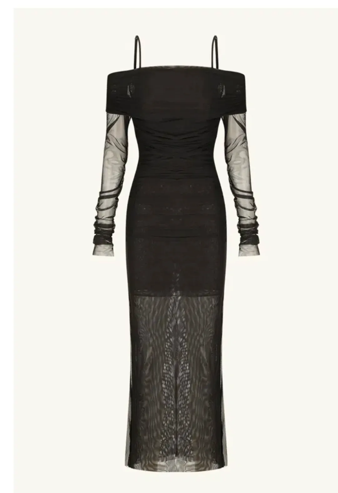 Shona Joy Mira Long Sleeve Off Shoulder Midi Dress Black Size 12 for rent on The Volte - main image
