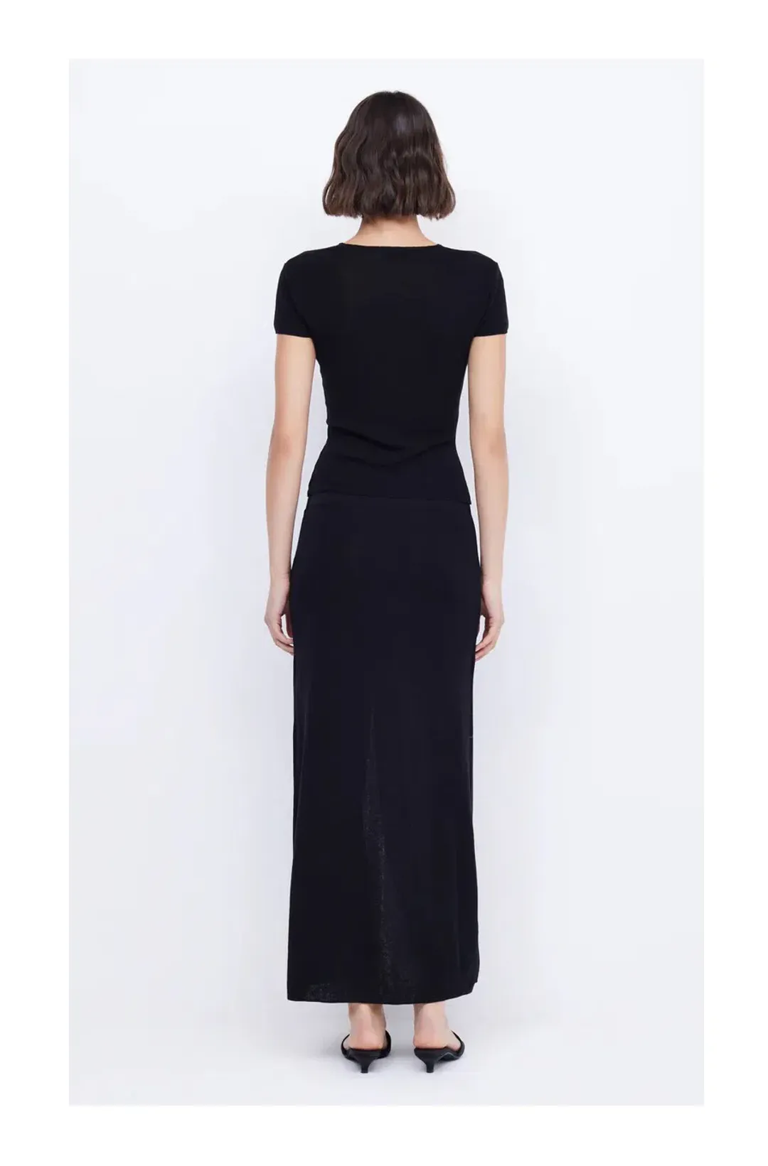 Bec and Bridge Caspian Knit Maxi Skirt Black Size S for rent on The Volte - main image
