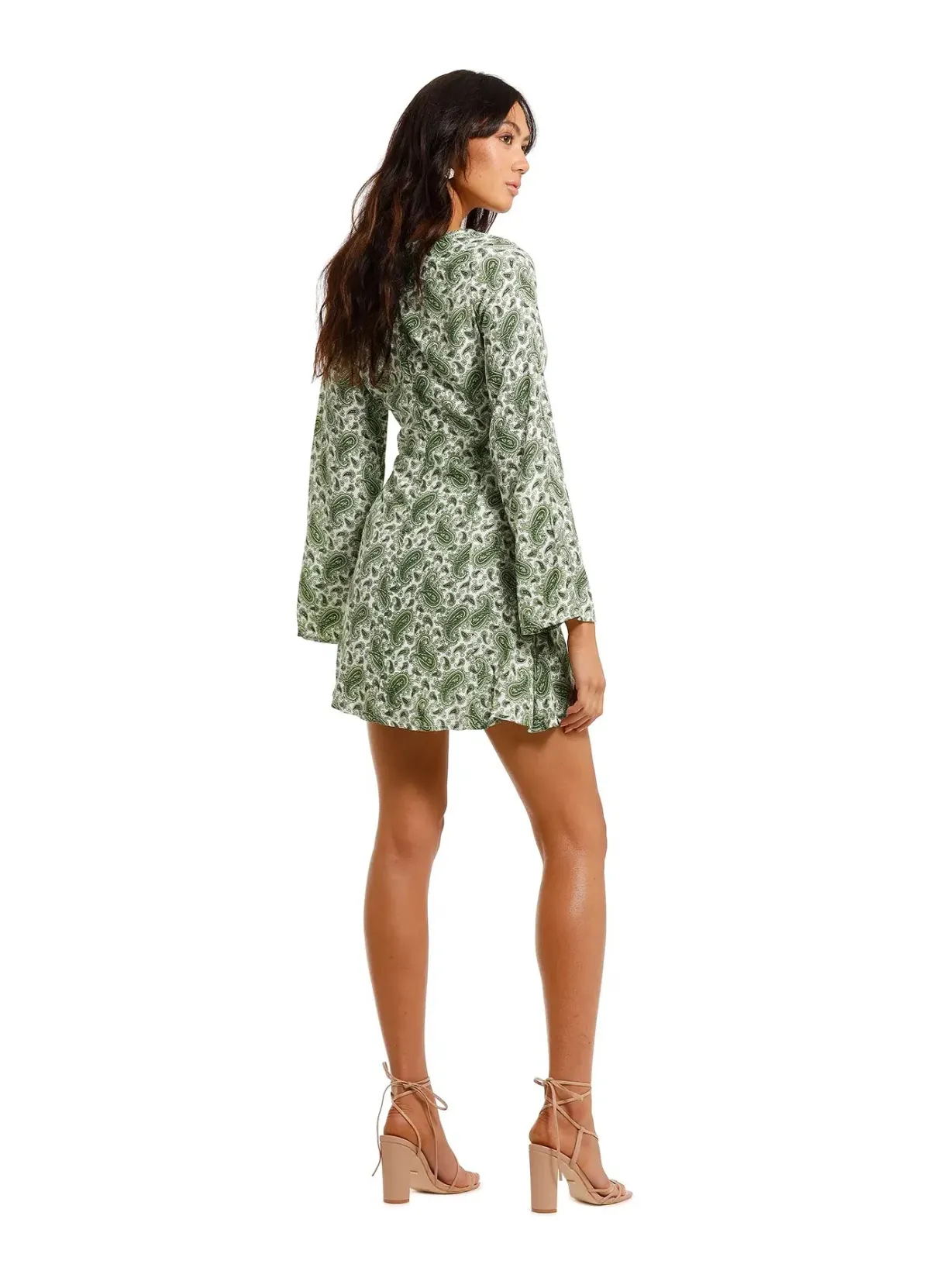 Faithfull the Brand Thomasina Dress Green Print Size 8 - Image 3
