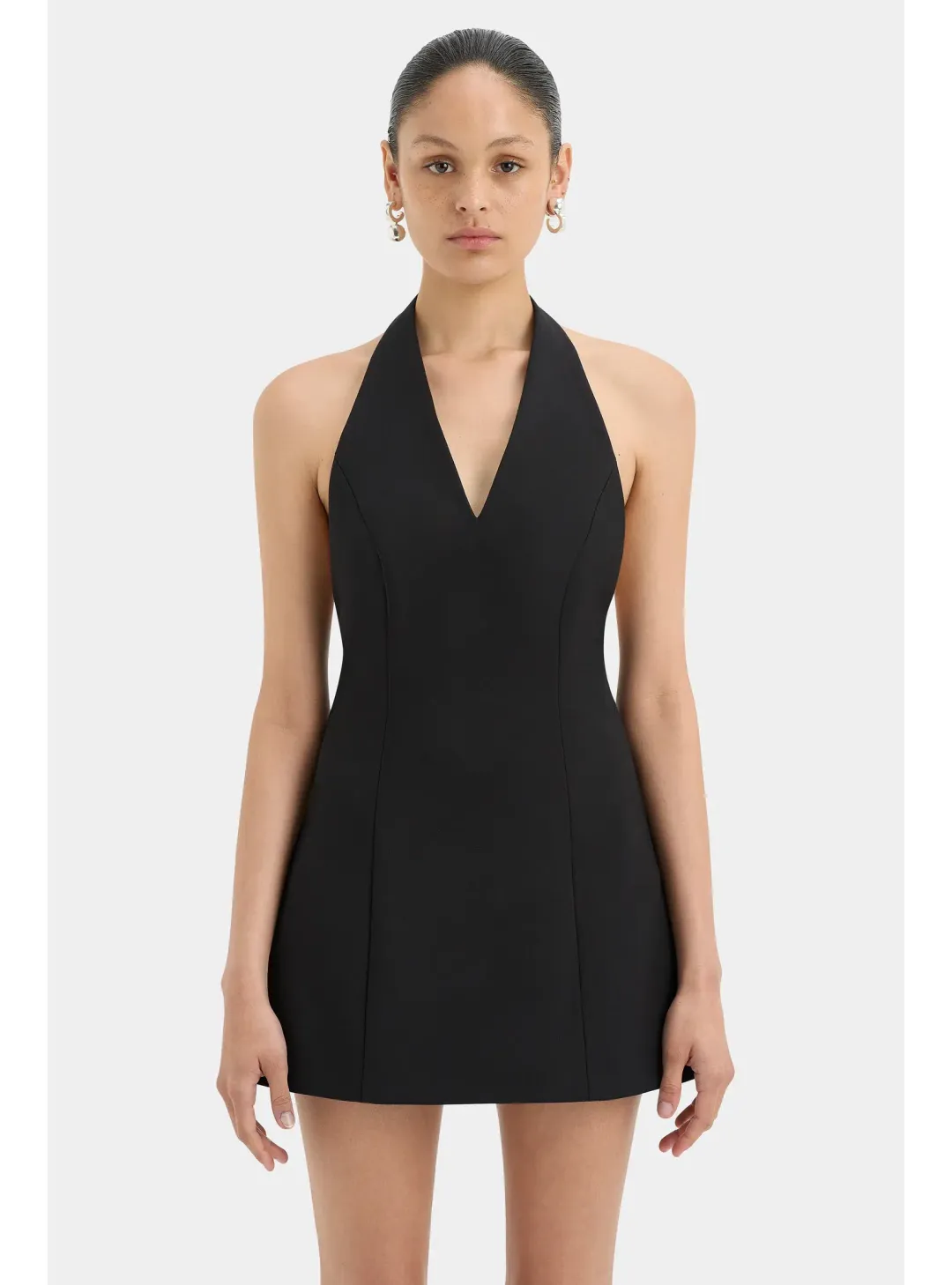 Sir the Label Sandrine Halter Mini Dress Black Size AU 10 for rent on The Volte - main image