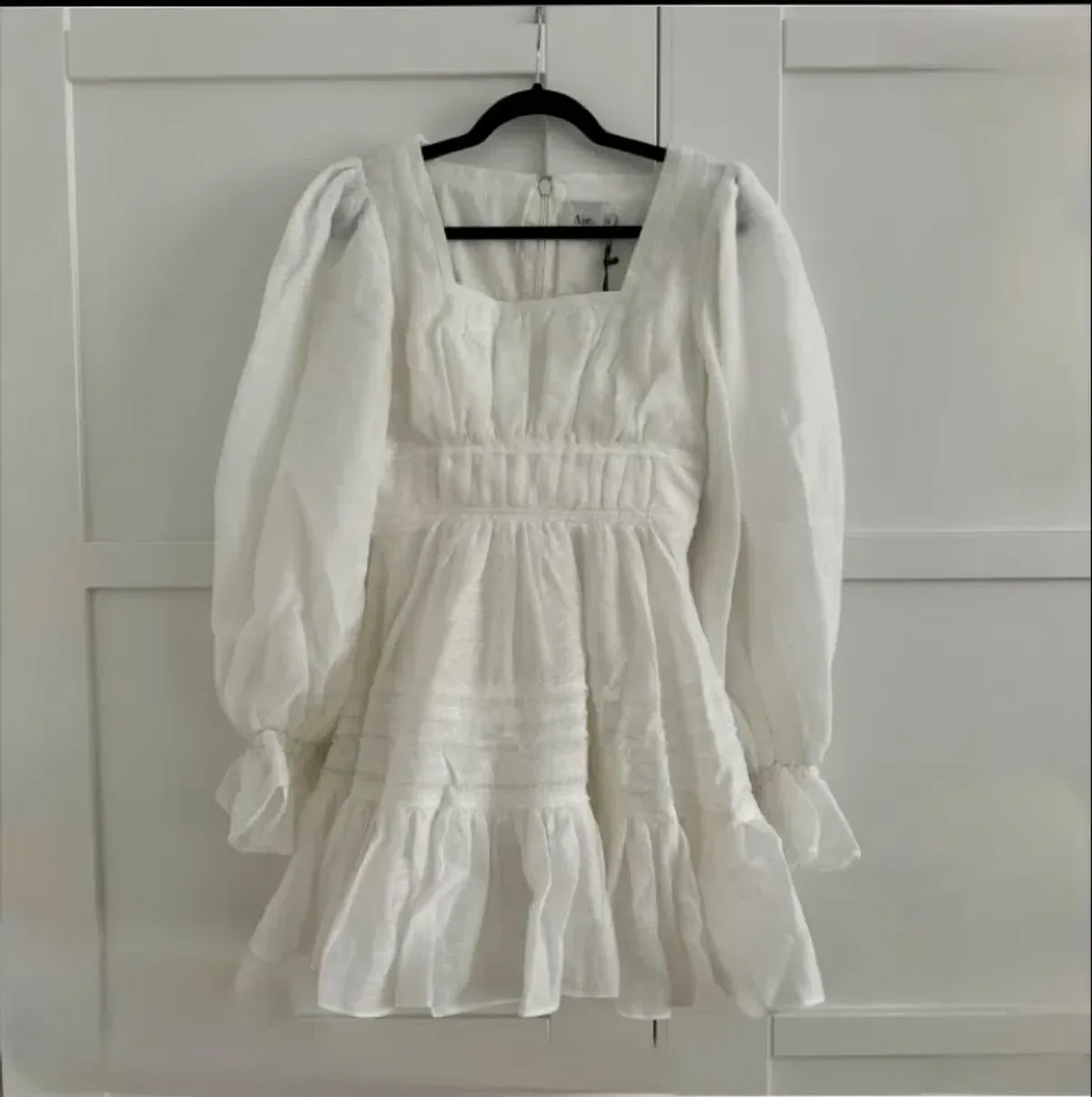 Aje Impression Mini Dress Ivory Size AU 8 for rent on The Volte - main image