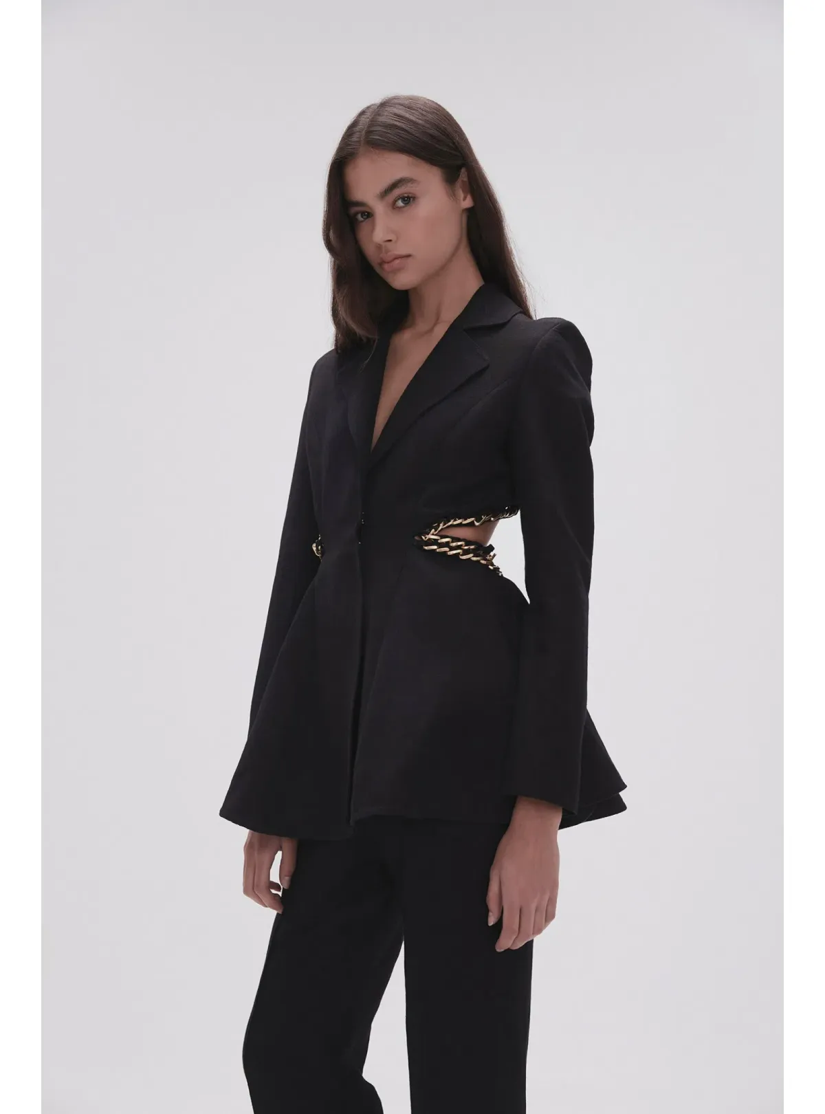 Aje Opal Backless Chainlink Jacket Black Size AU 10 - Image 3