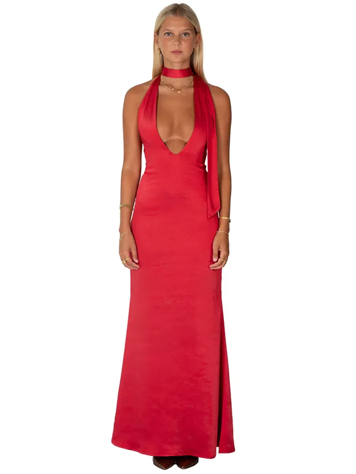 I am Delilah Margot Maxi Dress In Cherry Red Size S / AU 8 - Image 1
