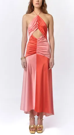 De La Vali Freya Halter Maxi Dress Pink/Red Size 8 for rent on The Volte - image 5