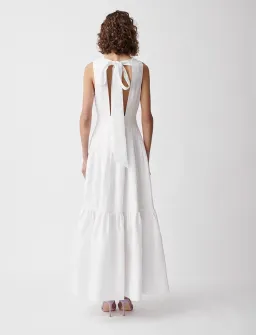 Joslin Marion Linen Maxi Sleeveless Dress White Size 8 for rent on The Volte - image 3