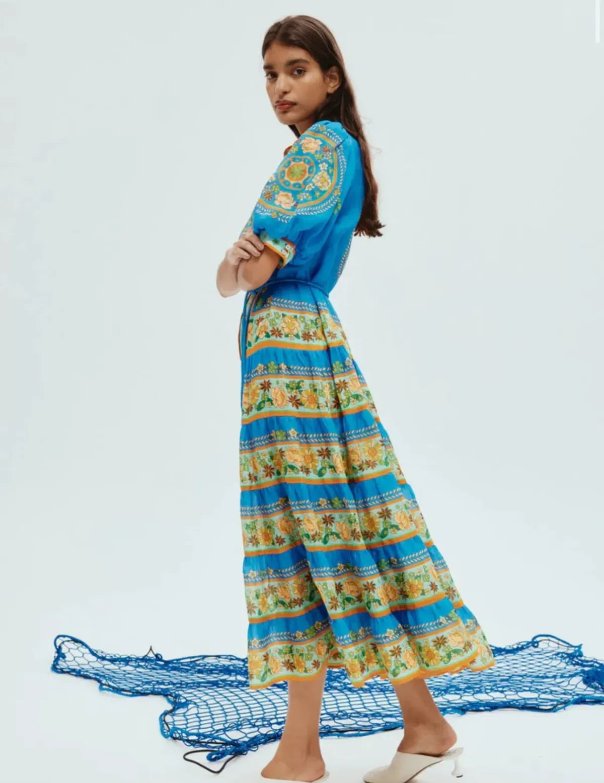 Alemais Linda Tiered Midi Dress Floral Size 12 - Image 2