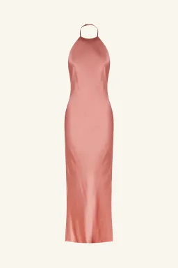 Shona Joy La lune Low Back Halter Neck Midi Dress Antique Rose Size 8 for rent on The Volte - image 4