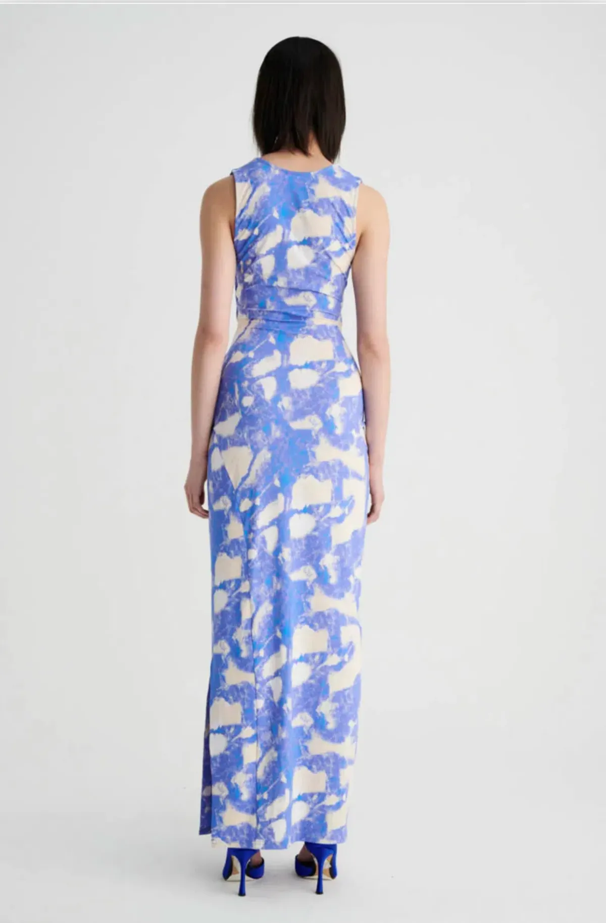 Suboo Marble Sleeveless Reversible Twist Front Maxi Dress Print Size S / AU 8 - Image 3