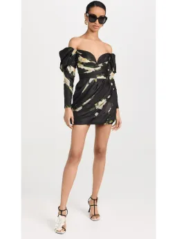 Zimmermann Harmony Drape Mini Dress in Black Magnolia Size 2 / AU 12 for rent on The Volte - image 1