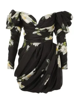 Zimmermann Harmony Drape Mini Dress in Black Magnolia Size 2 / AU 12 for rent on The Volte - image 4