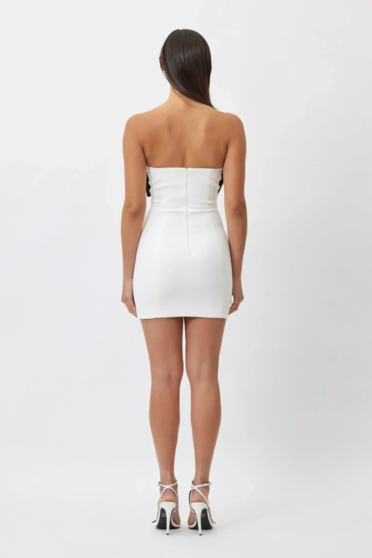 Bianca & Bridgett Rebecca Bow Mini Dress White Size AU 8 - Image 5
