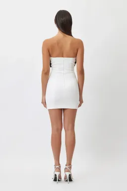 Bianca & Bridgett Rebecca Bow Mini Dress White Size AU 8 for rent on The Volte - image 5