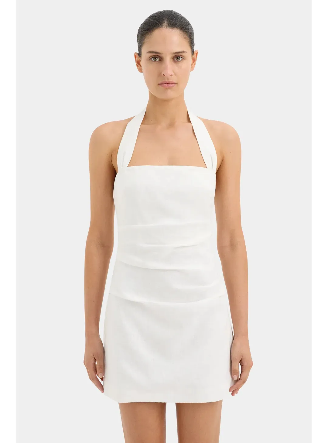 Sir The Label Noemi Halter Mini Dress Ivory Size 2 / AU 10 for rent on The Volte - main image
