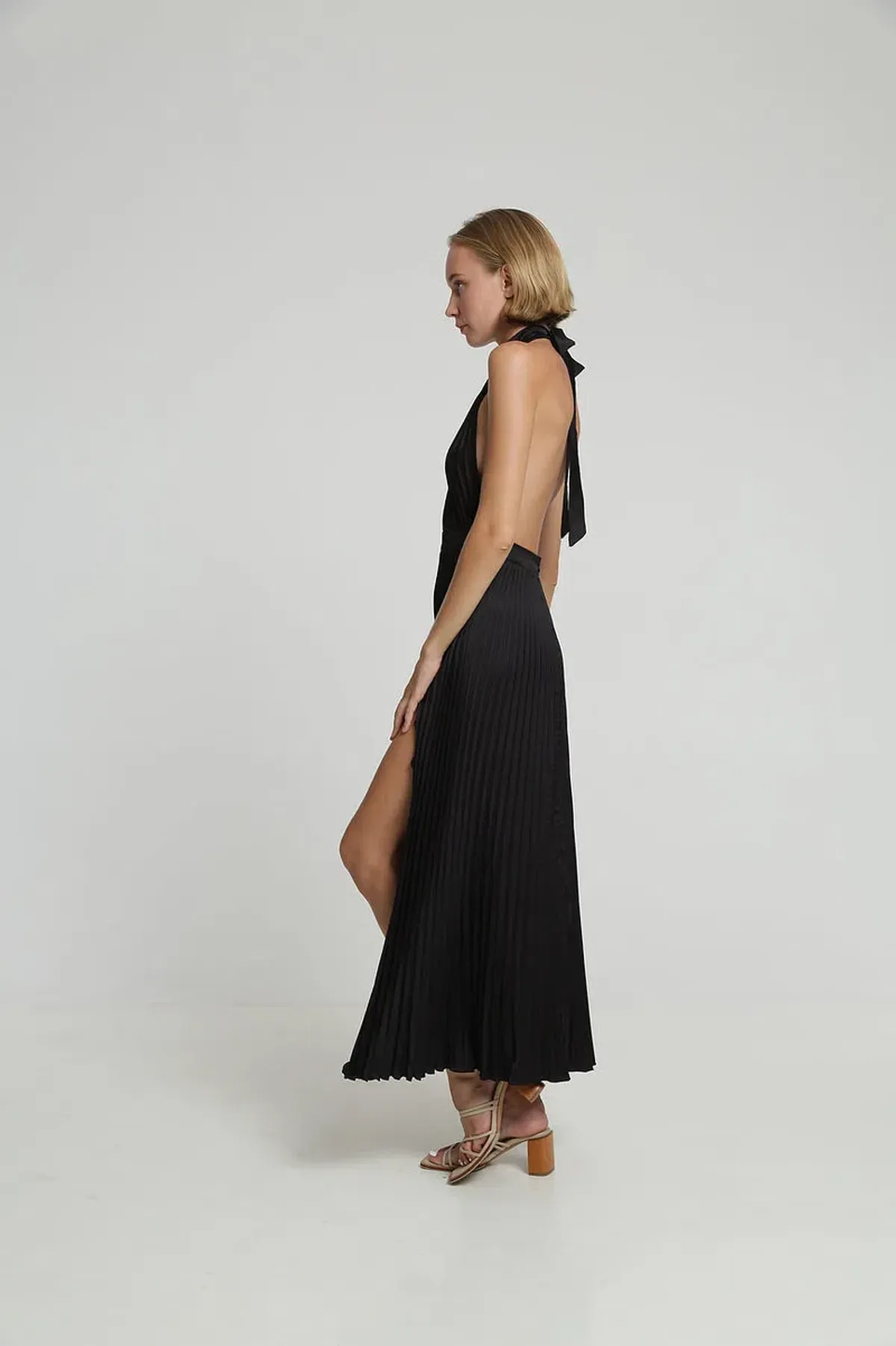 L’Idee Renaissance Split Dress Black Size 8 - Image 2