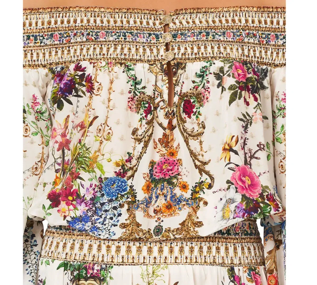 Camilla Off Shoulder Short Dress By The Meadow Print Size M / AU 12 - Image 4