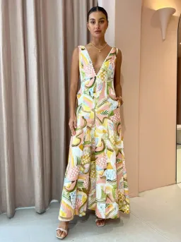 By Nicola Wavy Maxi Dress In Swirl Check SIze 10 for rent on The Volte - image 1