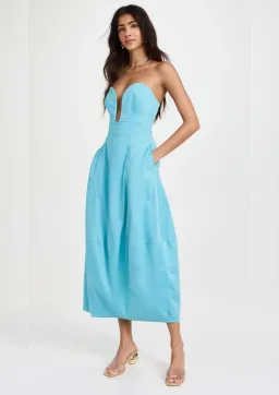 Cult Gaia Chiara Midi Dress Cabana Blue Size AU 6 (US 2) for rent on The Volte - image 1
