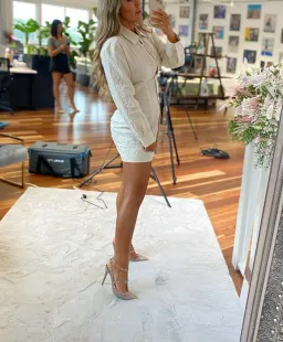 Jacquemus La Robe Cavaou Courte Shirt Mini Dress Beige Size 40 / AU 10 for rent on The Volte - image 4