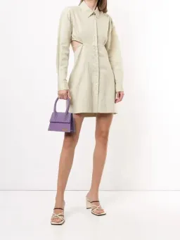 Jacquemus La Robe Cavaou Courte Shirt Mini Dress Beige Size 40 / AU 10 for rent on The Volte - image 1