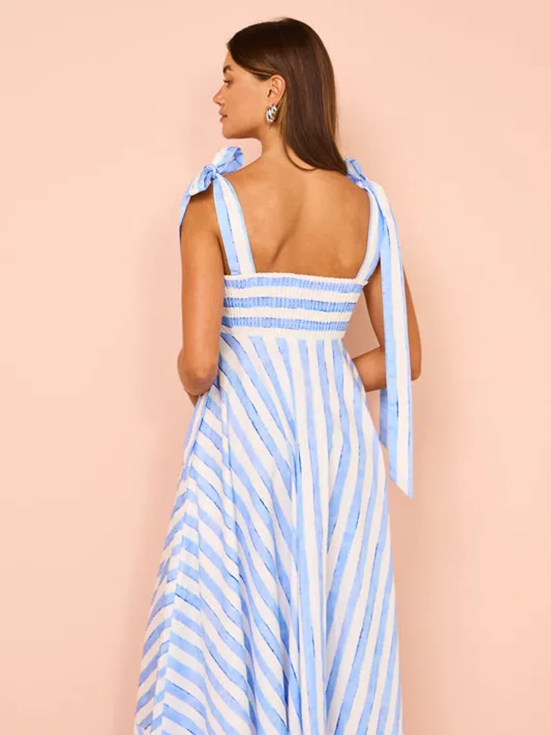 Aston Studio Pippa Dress in Lapis Stripe Size 10 for rent on The Volte - main image