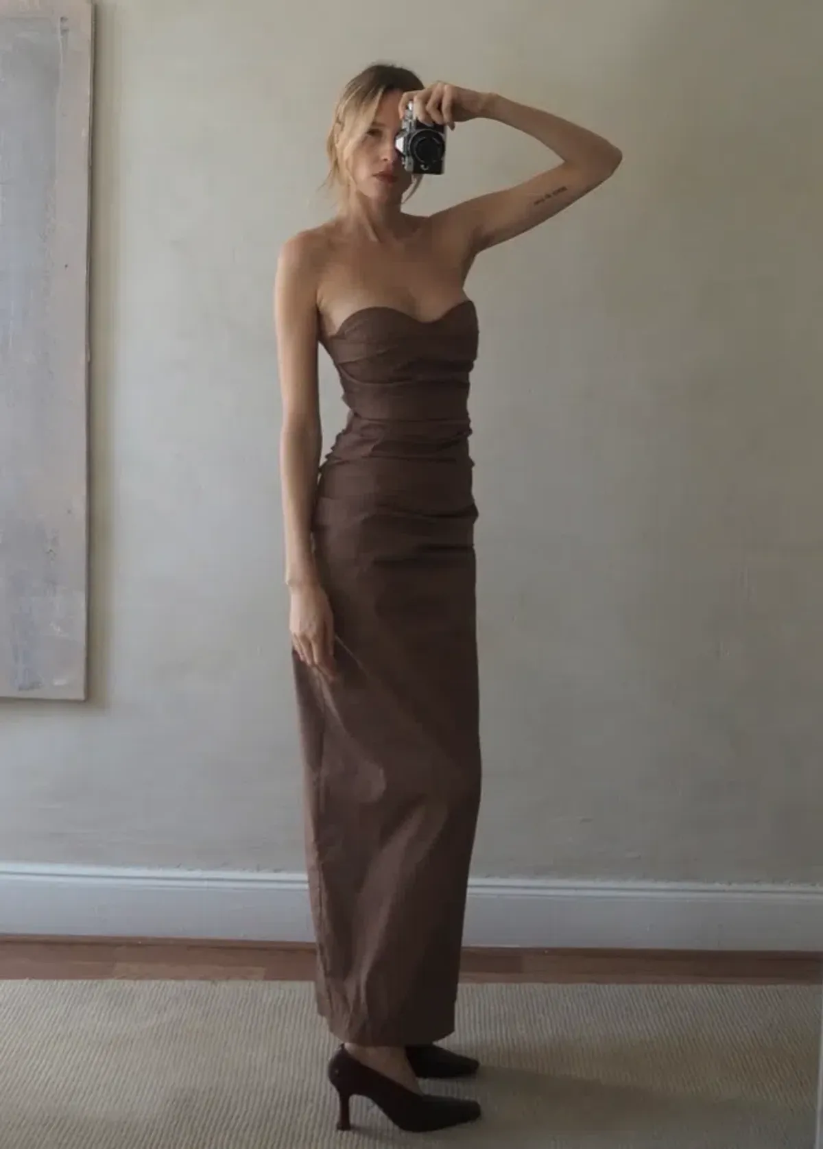 Sir The Label The Alba Strapless Gown in Mocha Size 0/Au 6 - Image 1