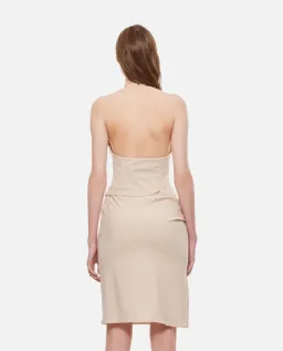 Jacquemus La Robe Hielo Asymmetric Dress Off White Size 10 for rent on The Volte - image 2