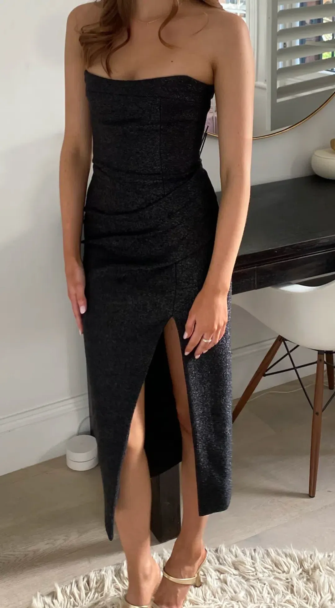 Manning Cartell New Radicals Strapless Midi Dress in Black Size 6 for rent on The Volte - main image