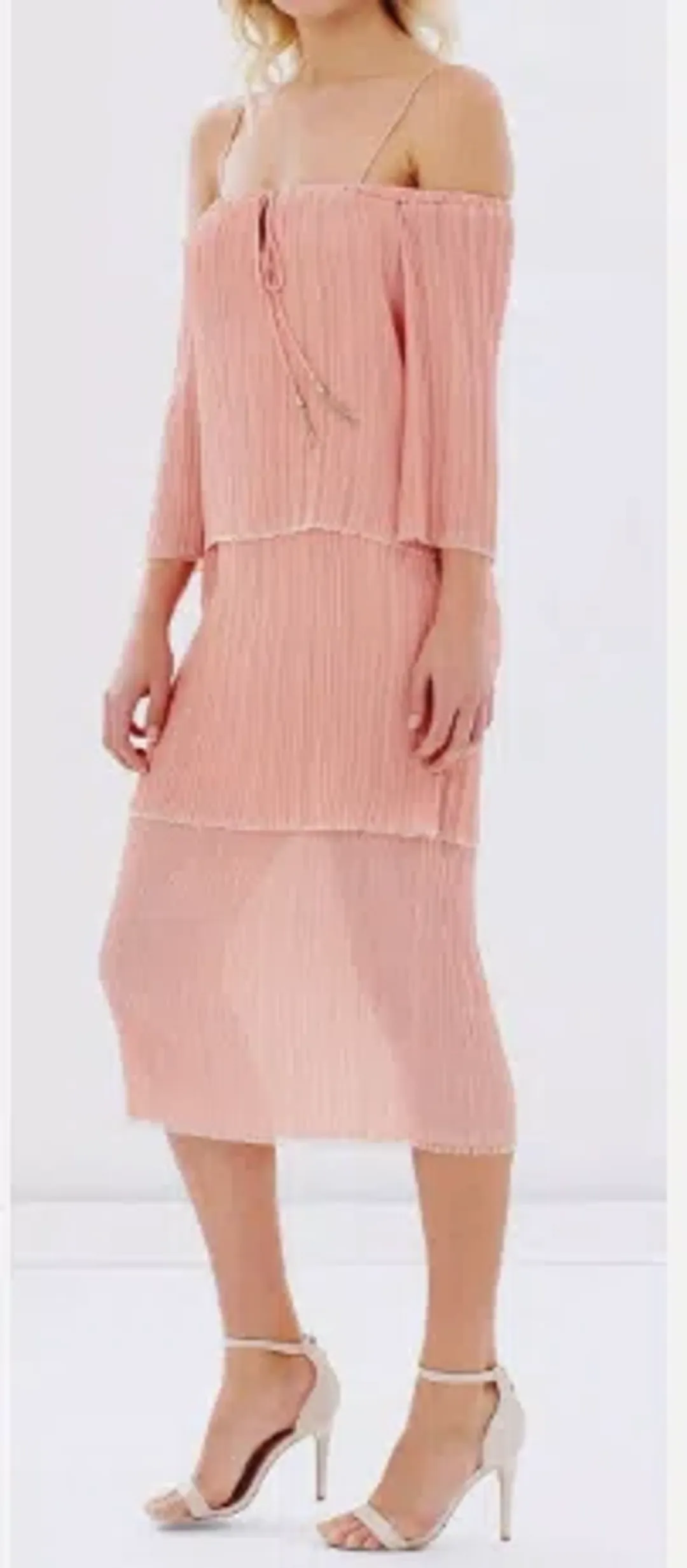 Bec & Bridge Windswept Tiered Maxi Dress in Blush Size AU 6 for rent on The Volte - main image