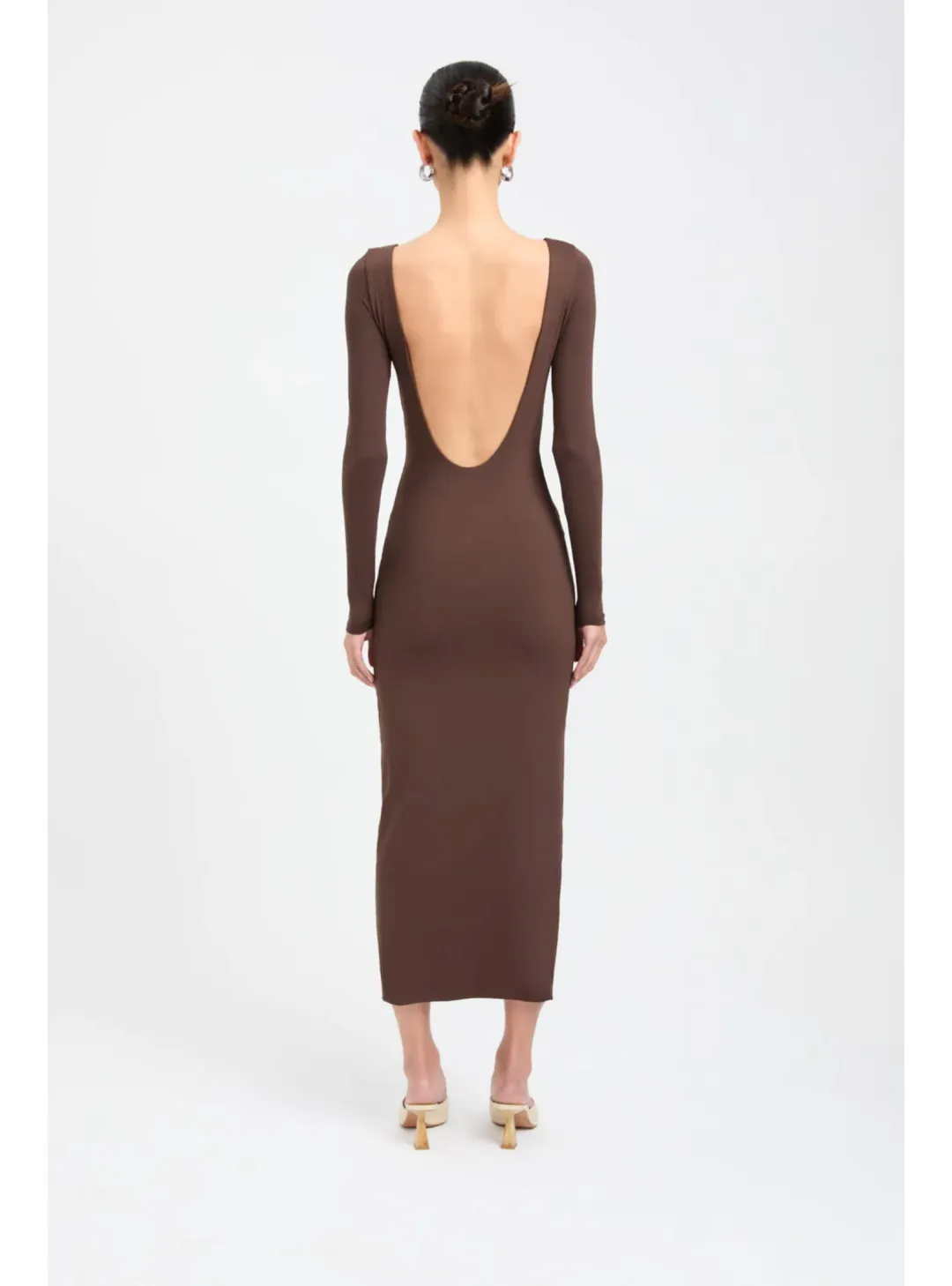 Kookai Amari Midi Dress Dark Mahogany Size 38 / AU 10 for rent on The Volte - main image