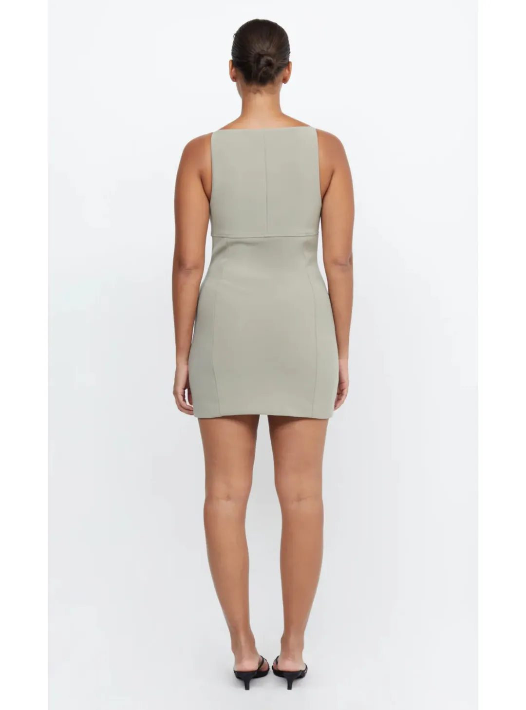 Bec & Bridge Marisol Mini Dress Silver Sage Size AU 14 for rent on The Volte - main image
