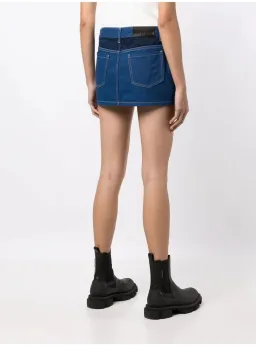 Dion Lee Lace-up Denim Mini Skirt Blue Size AU 8 for rent on The Volte - image 3