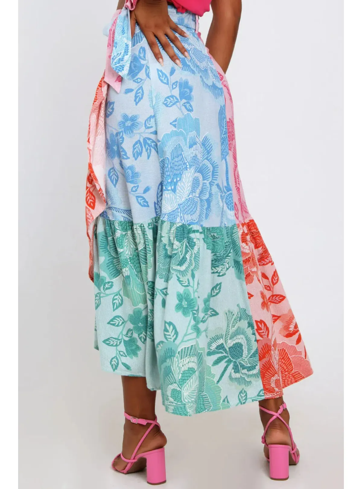 Farm Rio Flower Color Top Crop Top And Flower Colored Skirt Set Print Size S / AU 8 - Image 6