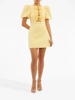 Rebecca Vallance Chloe Bow Mini Dress Yellow Size 10 for rent on The Volte - image 1