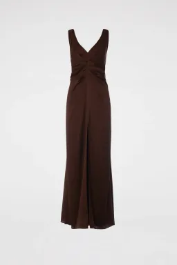 Scanlan Theodore Silk Jacquard Gown Chocolate Brown Size 10 for rent on The Volte - image 6
