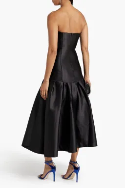 Nicholas Lumo Strapless Fluted Satin Gown Black Size US 4 / AU 8 for rent on The Volte - image 2