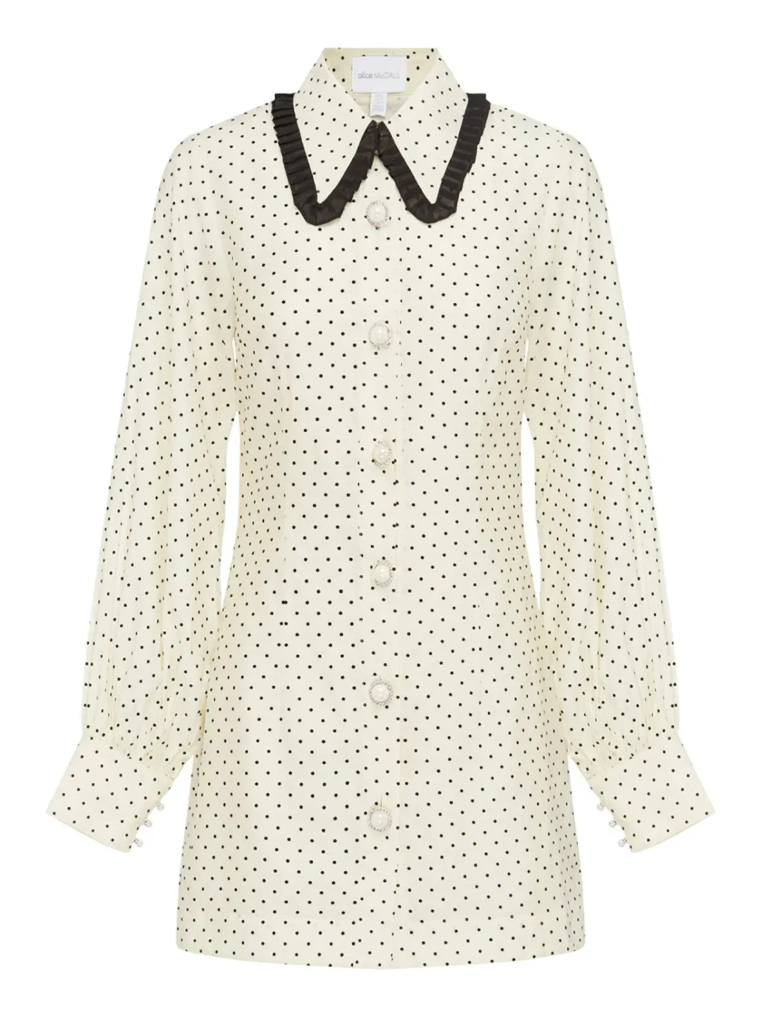 Alice McCall Dream Mini Dress Polka Dot Ivory Size 4 AU for rent on The Volte - main image