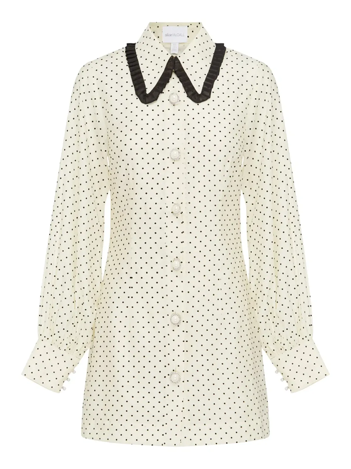 Alice McCall Dream Mini Dress Polka Dot Ivory Size 4 AU - Image 4