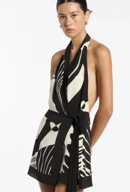 Sir The Label Realisme Wrap Halter Mini Dress in Papier Size 0 / AU 6 for rent on The Volte - image 4
