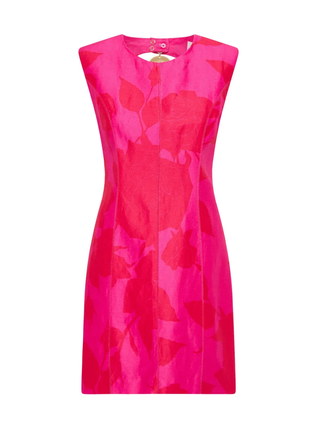 Aje Cove Pendant Mini Dress Florescent Rose Size AU 8 for rent on The Volte - main image