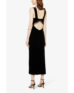 Reformation Lorenzo Midi Velvet Gown Black Size AU 10 for rent on The Volte - image 3