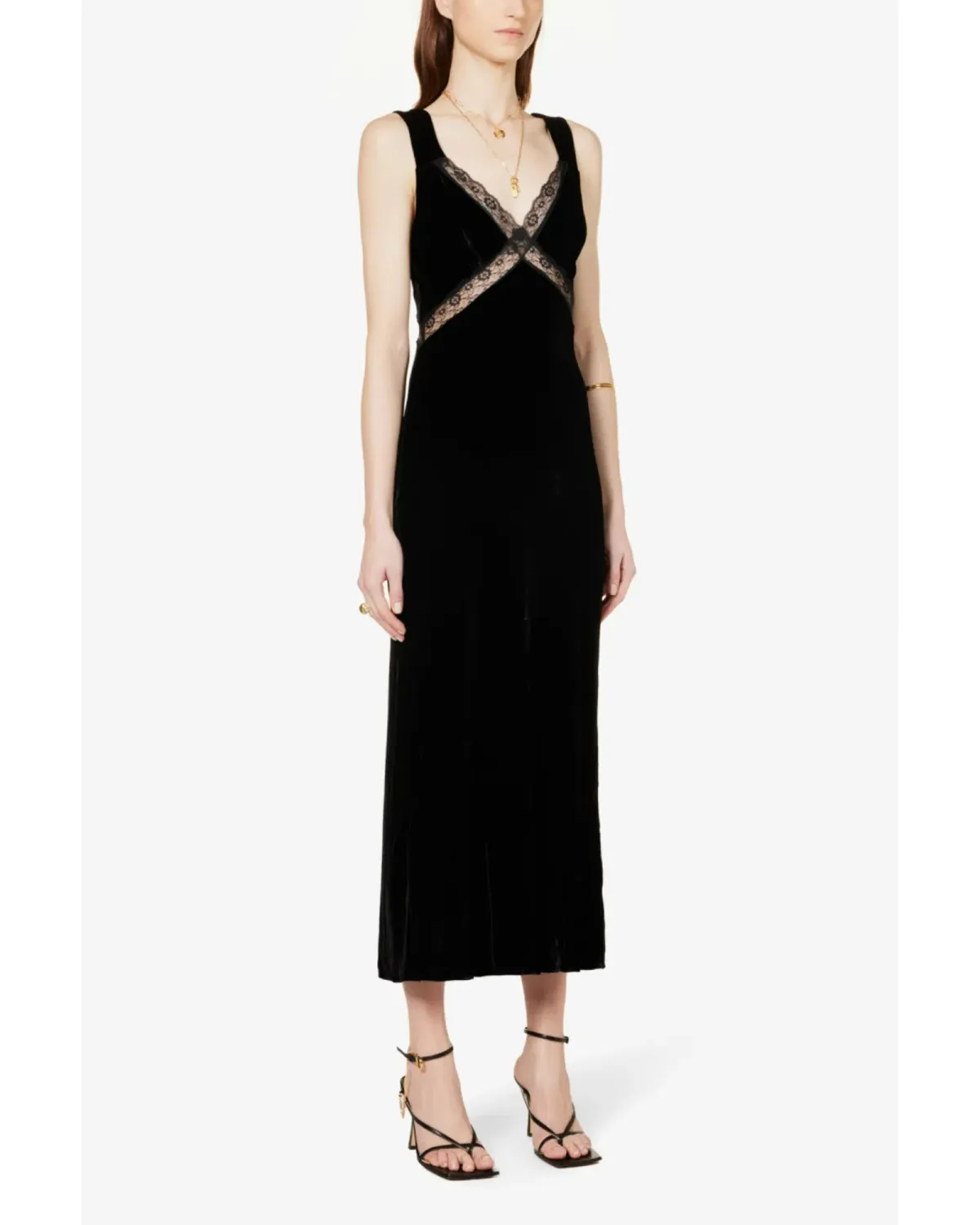 Reformation Lorenzo Midi Velvet Gown Black Size AU 10 - Image 1