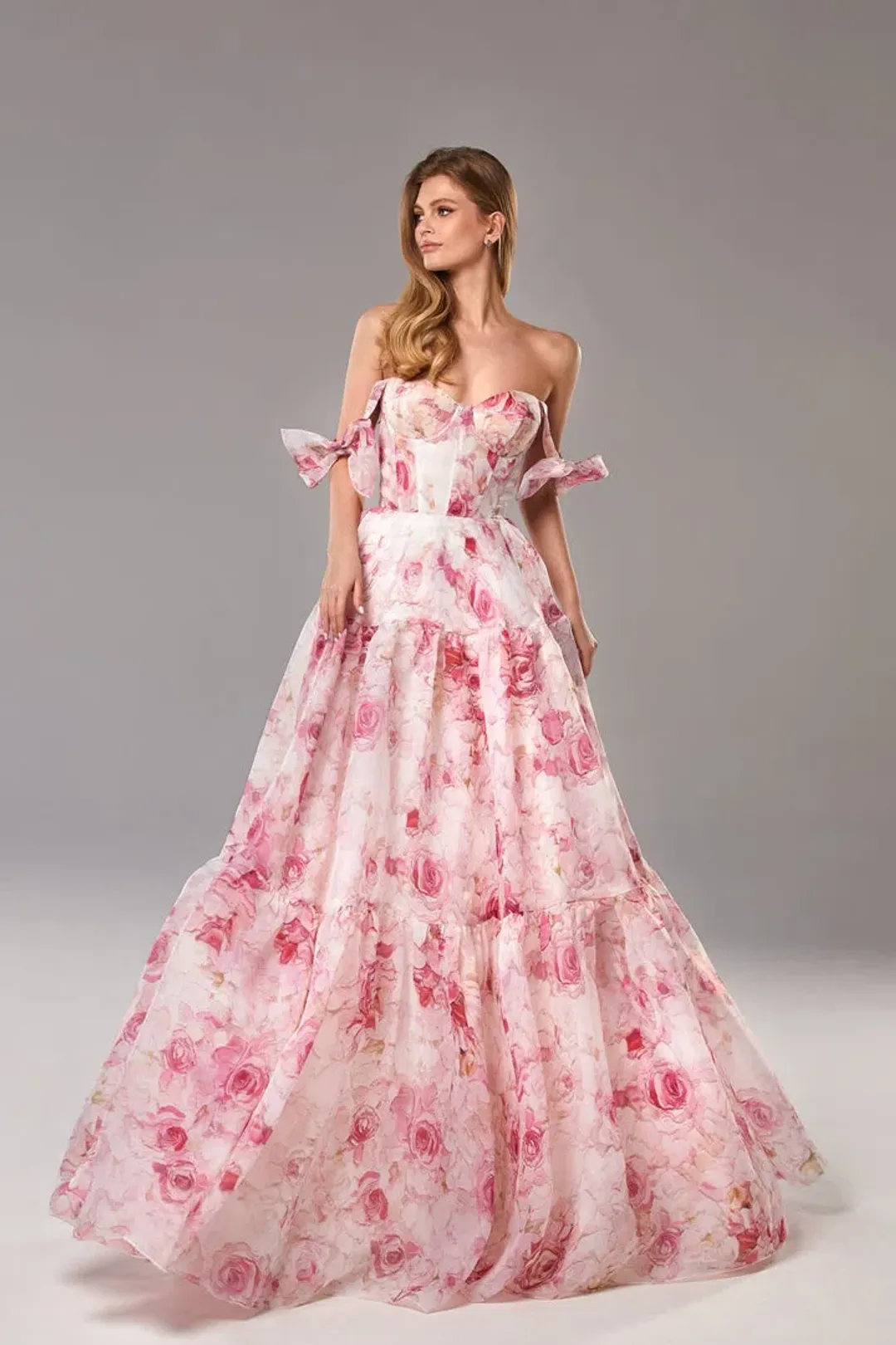 Milla Pink Peony Tenter Floral Maxi Tie-up Dress Floral Size 4 for rent on The Volte - main image