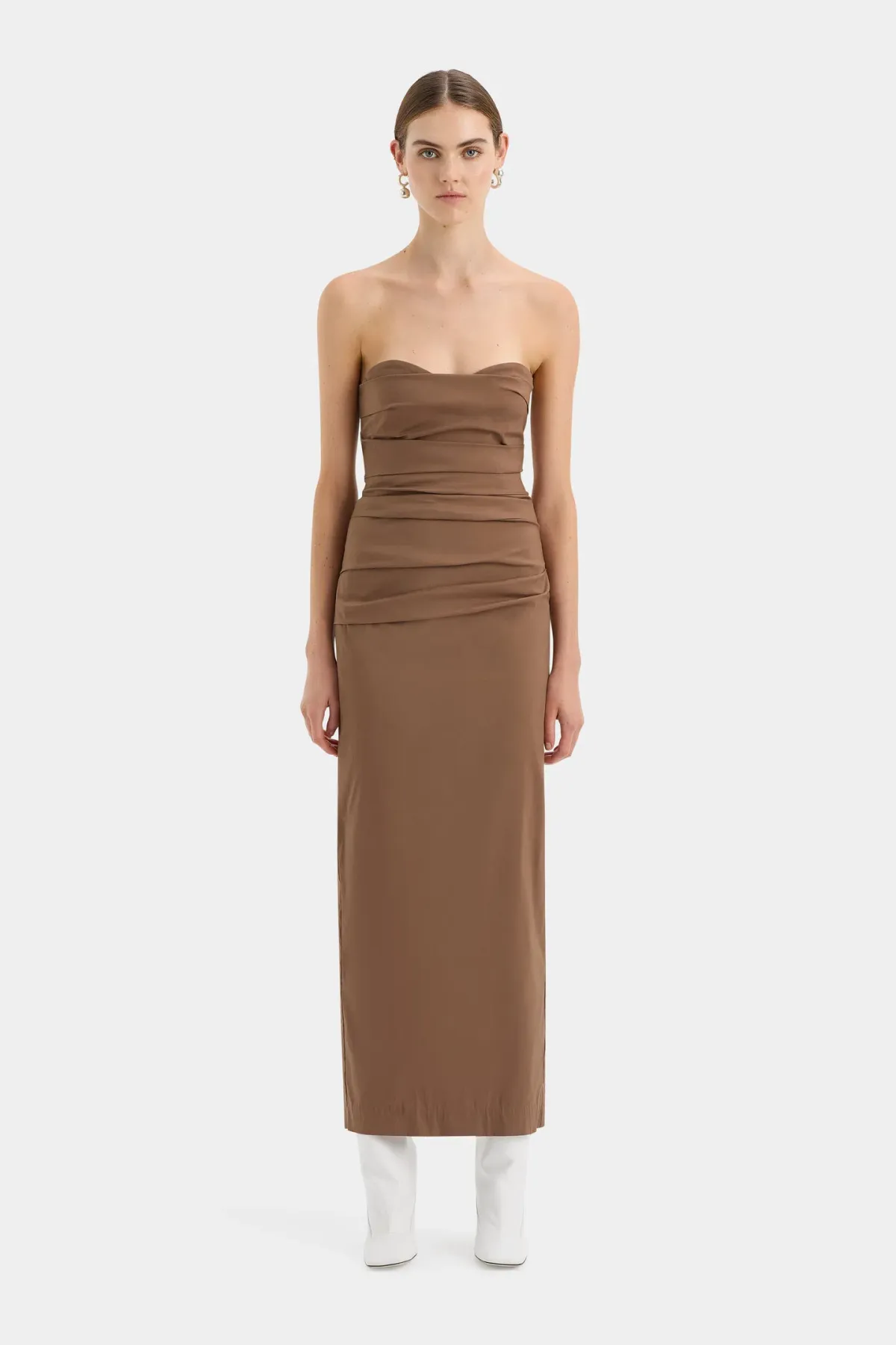 Sir the Label Alba Strapless Gown Brown Size 2/Au 10 - Image 1