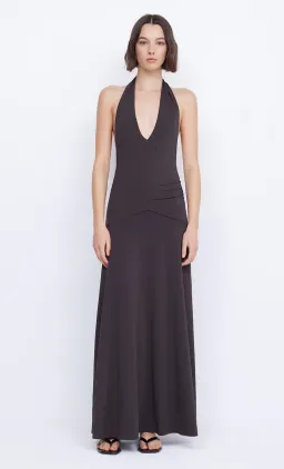 Bec & Bridge Blanche Halter Maxi Dress in Espresso Size 10 for rent on The Volte - image 2