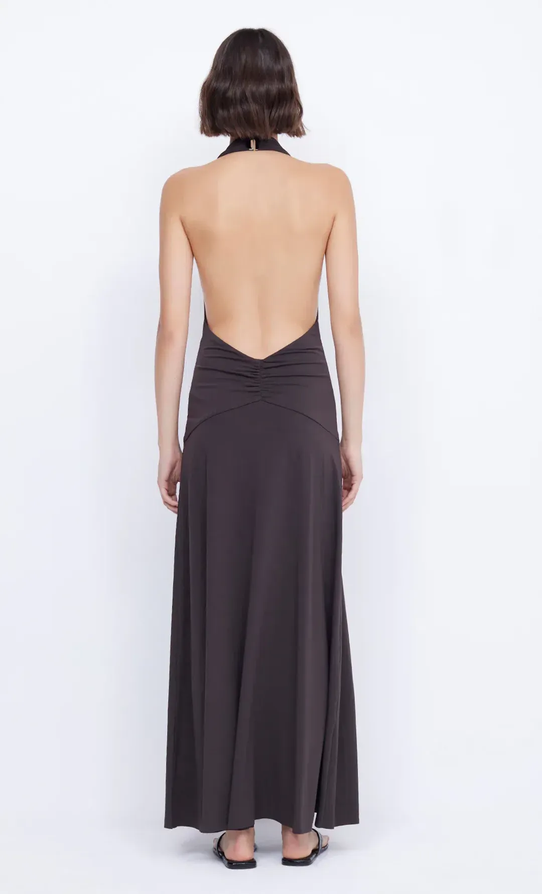 Bec & Bridge Blanche Halter Maxi Dress in Espresso Size 10 for rent on The Volte - main image