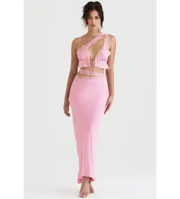 House of CB Lorena Cropped Top & Mathilda Maxi Skirt Set Pink Size XS / AU 6 for rent on The Volte - image 1